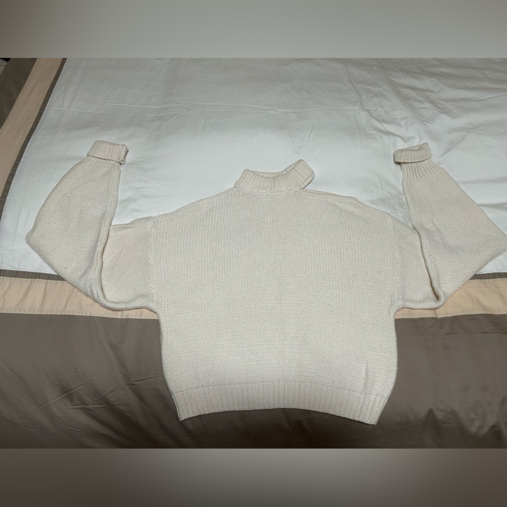 MISA Cream Cutout Mockneck Sweater - Picture 4 of 8